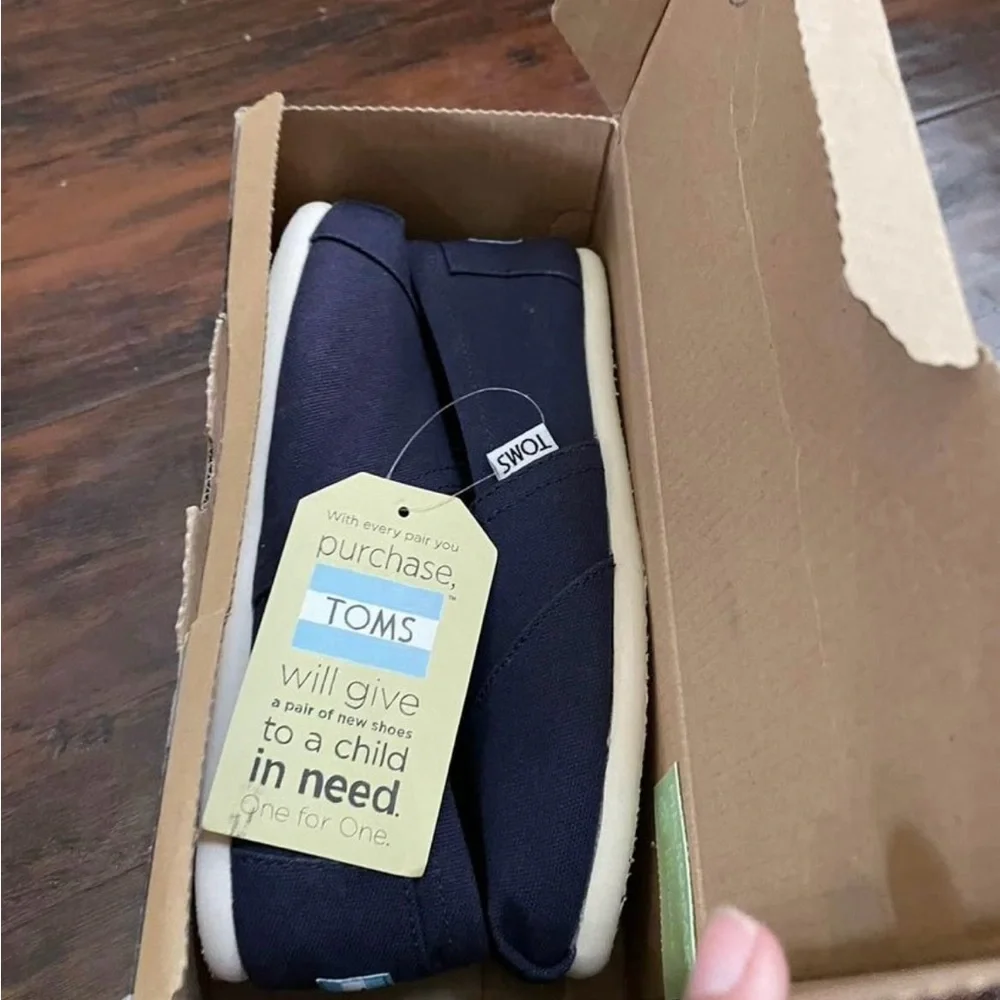 TOMS Blue Canvas Slip-Ons